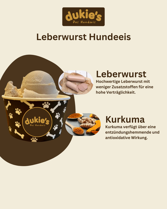 dukie's Hundeeis - Leberwurst (6x 110g Becher)